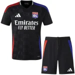 Lyon Conjunto 2024 2025 Segunda Negro - Lyon Barata | camisetafutbolshop