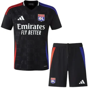 Lyon Conjunto 2024 2025 Segunda Negro - Lyon Barata | camisetafutbolshop