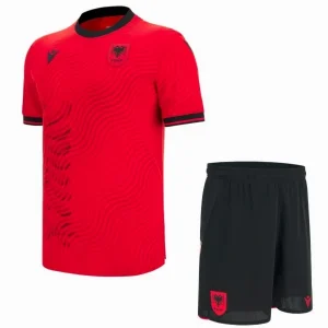 Conjunto 2026 Casa Rojo - Albania Niños Barata | camisetafutbolshop