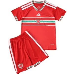 Conjunto 2026 Casa Rojo - Gales Niños Barata | camisetafutbolshop